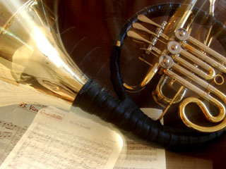 Horn mit Noten